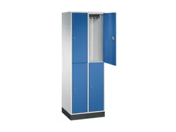 Dubbeldekse garderobekast,RAL 7035/RAL 5010,HxBxD 1950x620x500mm