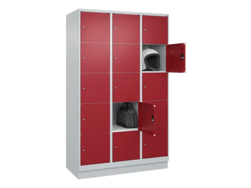 lockerkast,HxBxD 1950x1200x500mm,3x5vakken,vak B 400mm,cil.-slot