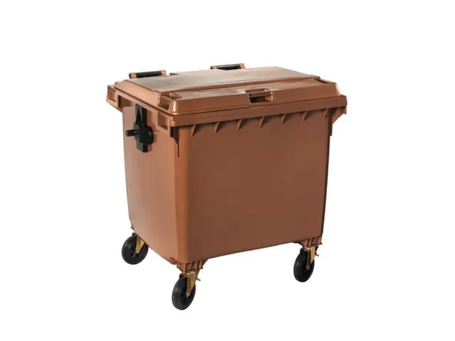 Contivia 4,vuilnisbak 4wielen 1100 L bruin