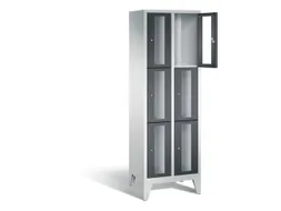 lockerkast 1850x610x500mm 2x3 vakken Cilinderslot Poten, RAL7021