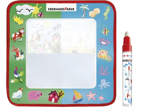 Tekenmat Eberhard Faber Aquafun 32x32cm incl. 1 waterstift