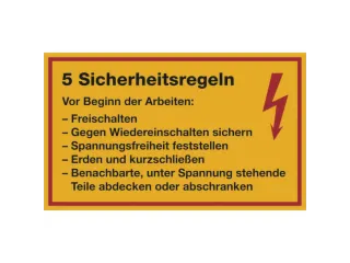 Aanwijzingsbord,5Veiligheidsmaatregelen,Folie,Geel,Zelfklevend - 1