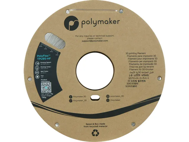 TPU95-HF 1,75mm HIGH SPEED transparant 1kg PolyFlex 3d Filament