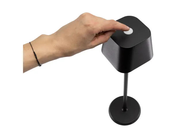 Lampe de table Securit Georgina LED rechargeable dimmable USB noir