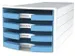 Module tiroirs HAN Impuls 4 tiroirs ouverts bleu clair