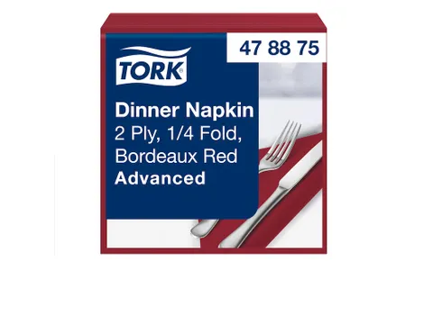 Tissue Servet 39x39cm 2-Laags 1/4 Vouw Burgundy 12x150st