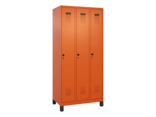 locker,HxBxD 1950x900x500mm,3vak,vak B 300mm,draaigrendel,voeten