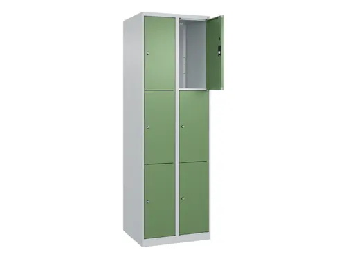 lockerkast,HxBxD 1850x600x500mm,2x3vakken,vak B 300mm,cil.-slot