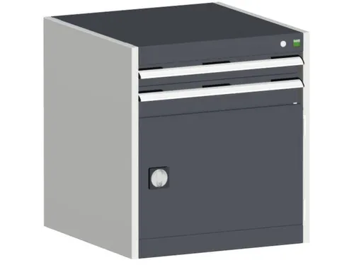 ladekast HxBxD 700x650x650mm 2laden RAL7035 front RAL7016
