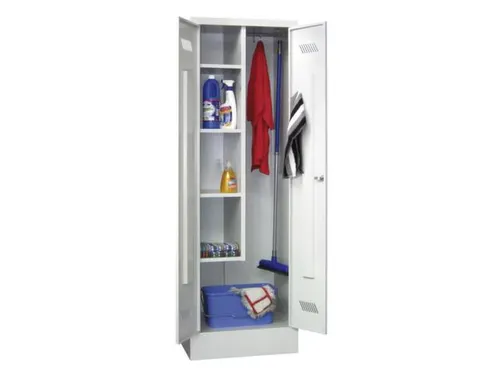 Schoonmaakkast HxBxD 1850x600x500mm Cilinderslot RAL7035 Front RAL7035