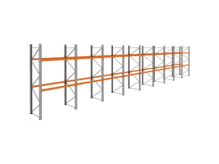 palletstelling,basis+8xaanbouw,HxBxD 3360x17425x1100mm,vakl. 3000kg - 1