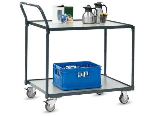 Tafelwagen 2241-7016 200kg 910x610mm 2 etages hout RAL7016