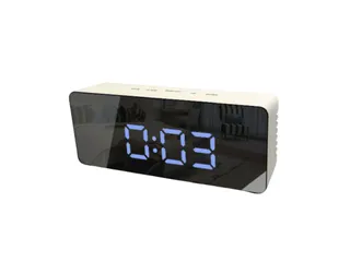 Wekker Technoline WT 475 140x53x35mm wit LED blauw/groen - 1