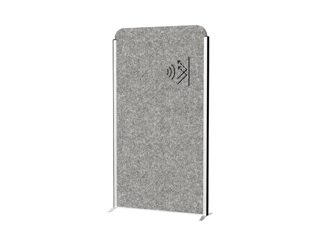 MAULcocoon scheidingswand akoestisch 100x180cm grijs Voet Zilver