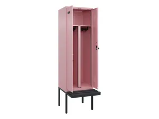 PBM-locker met bank,HxBxD 2120x600x815mm,2vak,vak B 300mm,draaigrendel - 1