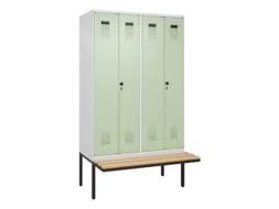 locker met bank,voor scheiding van kleding,HxBxD 2120x1200x815mm,4vak