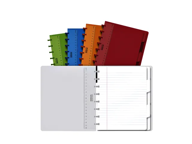 Schrift Adoc A5 ruit 4x8mm 144 pagina's 90gr met 5 tabbladen assorti