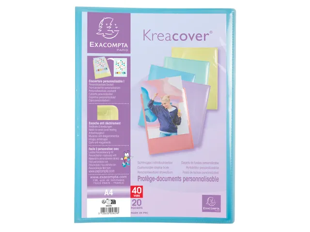 Protège-documents en polypropylène Kreacover Pastel 40 vues - A4 - C