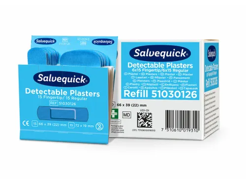 Salvequick Blauw Detectable Pleisters Vingertop/Normaal