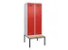 armoire vestiaire avec banc noir et blanc,HxlxP 2120x800x815mm