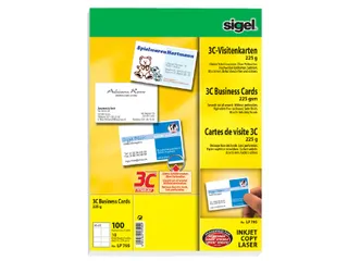 Visitekaartjes Sigel 225gr Gladde Zijden Wit 85x55mm - 1
