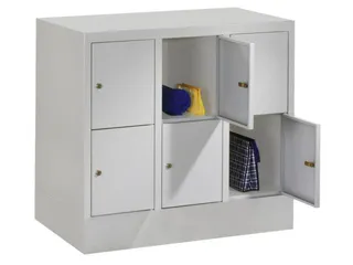 lockerkast,HxBxD 855x900x500mm,3x2vakken,RAL7035,front RAL5012 - 2