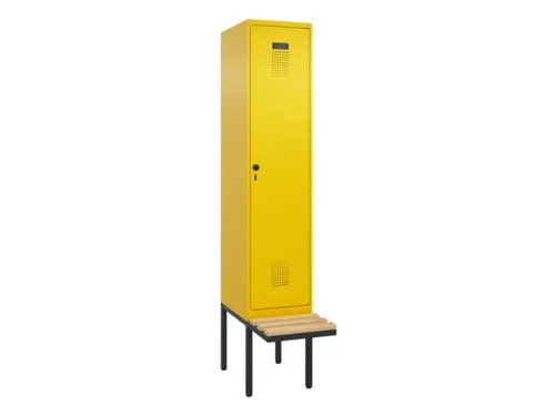 locker met bank,voor scheiding van kleding,HxBxD 2120x400x815mm,1vak