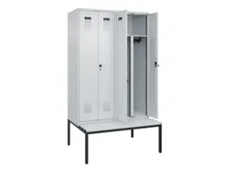 PBM-locker met bank,HxBxD 2120x1200x815mm,4vak,vak B 300mm