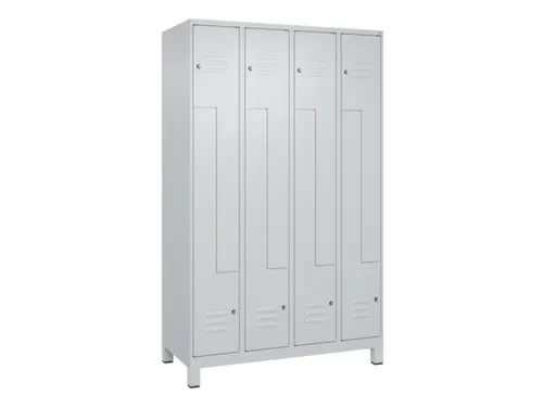 Z-garderobekast,HxBxD 1950x1200x500mm,vak B 150/300mm,cil.-slot,voeten