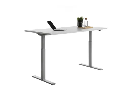 Elektrisch ihv bureau,HxBxD 700-1200x1600x800mm,blad grijs