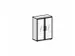 vitrinekast,HxBxD 1104x800x420mm,2xhouten vloer,3 OH,m. frame,romp wit