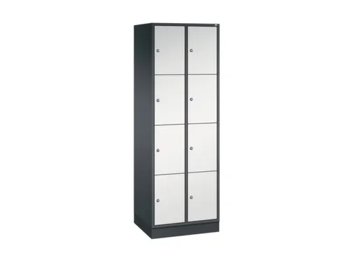 lockerkast,RAL 7021/RAL 7035,HxBxD 1950x620x500mm,2x4vakken,cil.-slot