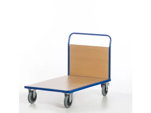 kopwandwagen,draagverm. 600kg,laadvl. LxB 1200x800mm,houtplaat,1wand