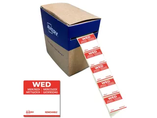 Etiket Avery HACCP woensdag rood 25x25mm 1000 stuks - 4