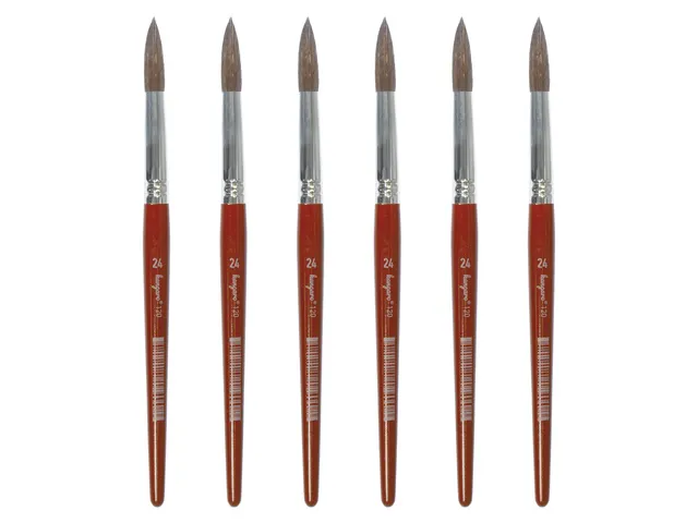 Penseel Kangaro Serie 120 rond Nr. 24 geitenhaar doos 6 stuks