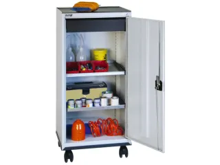 Materiaalkast 1100x500x500mm 2legborden Uitschuifbaar 1lade Ral7035 - 2