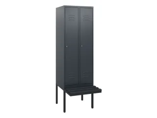 locker met bank,HxBxD 1950x600x815mm,2vak,vak B 300mm,cil.-slot - 1