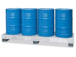 Opvangbak Staal 2420x820x240mm Voor 4x200l Vaten Rooster Verzinkt