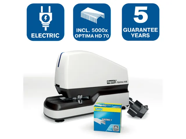 Nietmachine Elektrisch Rapid Optima 60E 60vel Zwart/Zilver