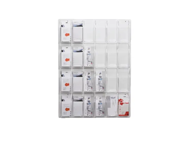 wandfolderhouder HxBxD 1045x766x51mm v. 24xDIN lang transparant