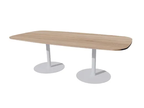 Linesto vergadertafel 240x120 deens ovaal robson eiken 25mm alu
