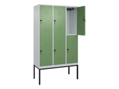 dubbeldekse locker,HxBxD 2120x1200x500mm,3x2vak.,vak B 400mm