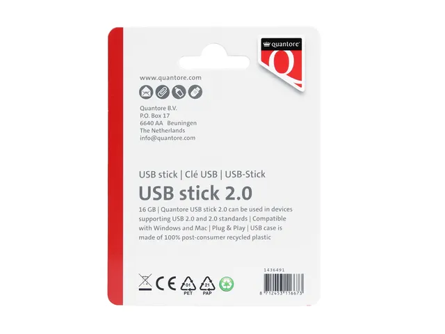 Quantore USB-stick 2.0 16GB Zwart
