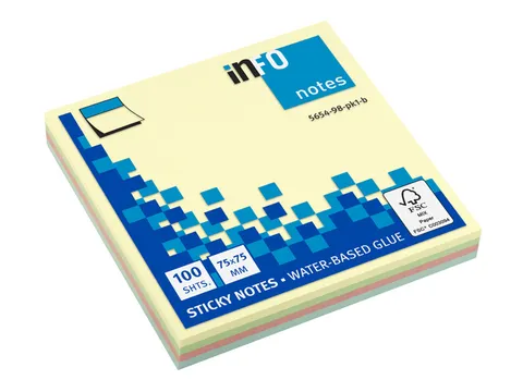 75x75mm Pastel blok a 100 vel