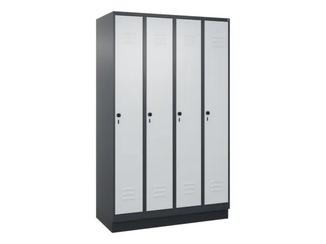 locker,HxBxD 1950x1200x500mm,4vak,vak B 300mm,draaigrendel,sokkel