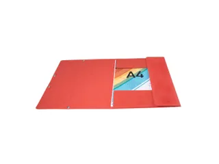 Elastomap 3 kleppen "Scotten" glanskarton 400gm² A4 Rood karton - 2