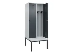 locker met bank,voor scheiding van kleding,HxBxD 2120x800x815mm,2vak
