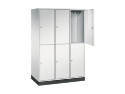 Dubbeldekse garderobekast,RAL 7035,HxBxD 1950x1220x600mm,3x2vak.