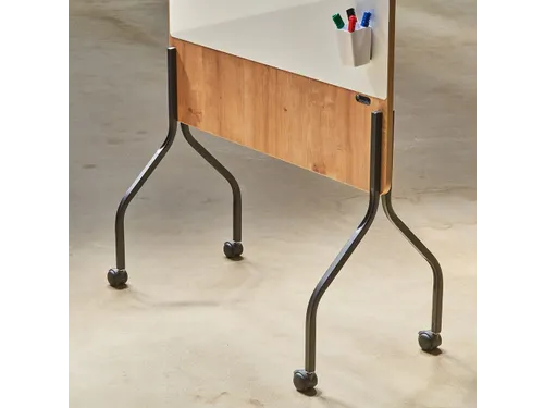 Whiteboard Rocada Natural 100x120cm wit mobiel 2-zijdig melamine magne