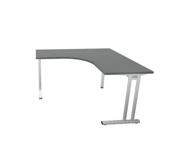 bureau in vrije vorm,HxBxD 740x1400x1400mm,vrije vorm,MS-donkergrijs